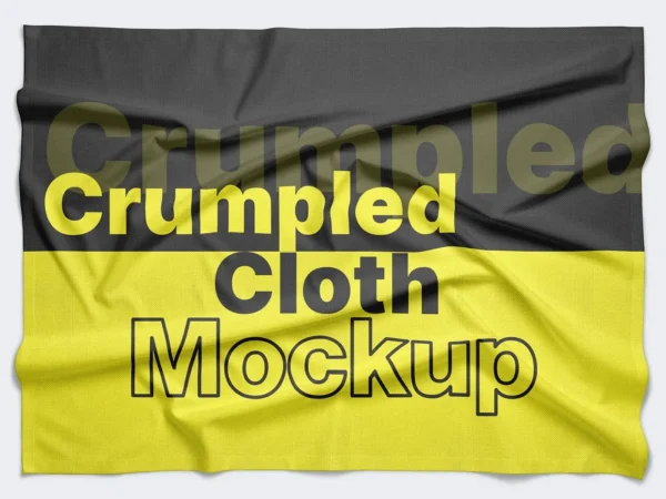 Crumpled and creased Cloth on a Wall Mockups