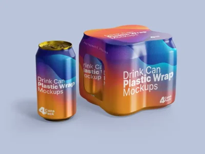 Drink Can Plastic Wrap Mockup