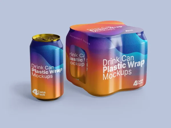 Drink Can Plastic Wrap Mockup