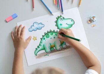 Free Child Drawing on Paper PSD Mockup – Editable Kids Art Mockup