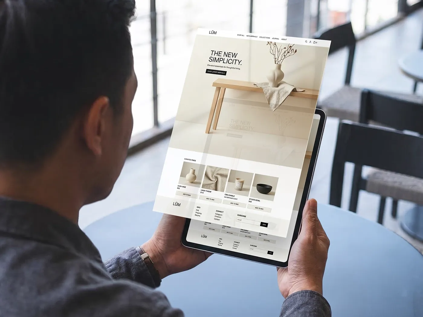 Male Holding Tablet Free Mockups