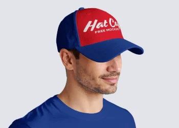 Portrait of a male wearing a hat cap mockups