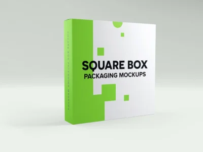 Square Box Packaging Mockups