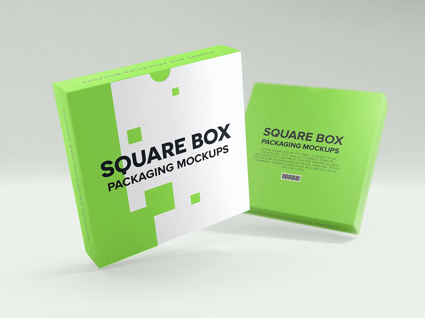Square Box Packaging Mockups