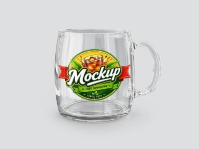 UV DTF Mockup Sticker on a Clear Glass — Free Photoshop PSD Download