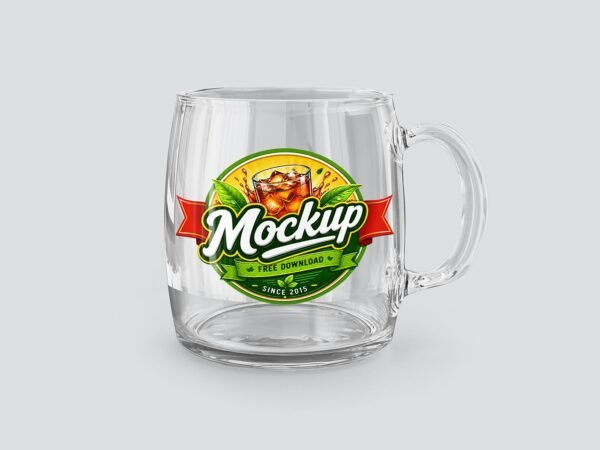 UV DTF Mockup Sticker on a Clear Glass