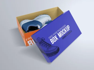 shoe box packaging mockups