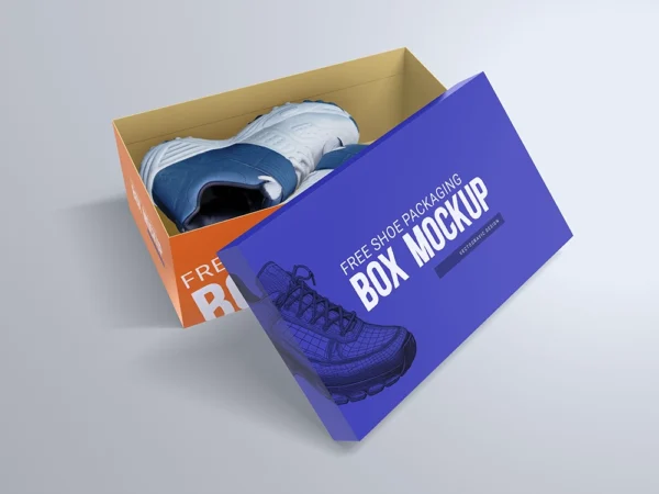 shoe box packaging mockups