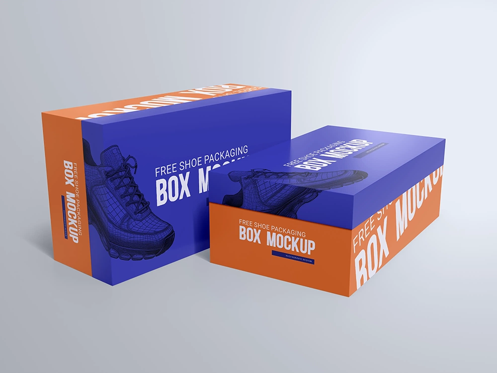 shoe box packaging mockups